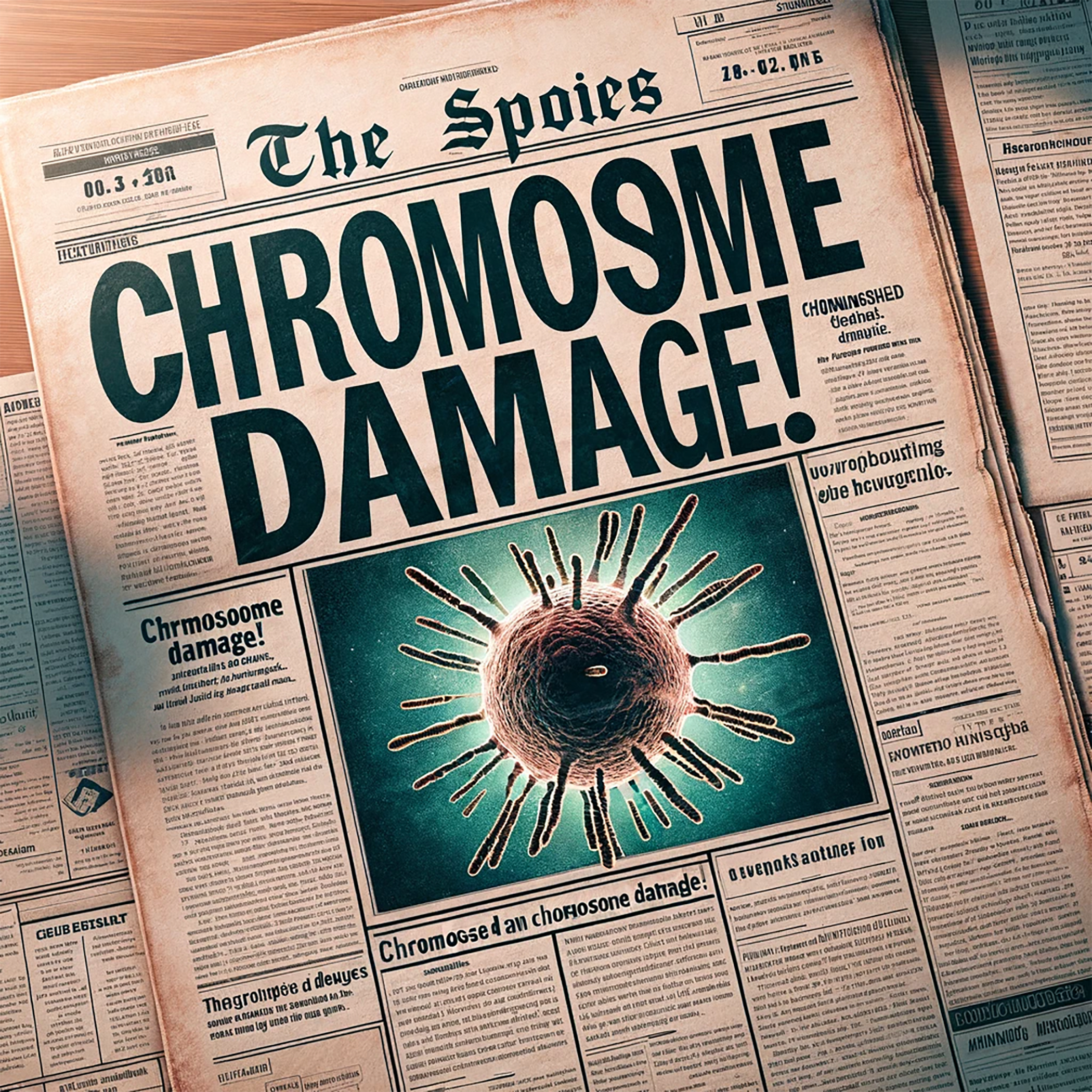 Chromosome Damage! In the news, with, with a slight "transcription error"
